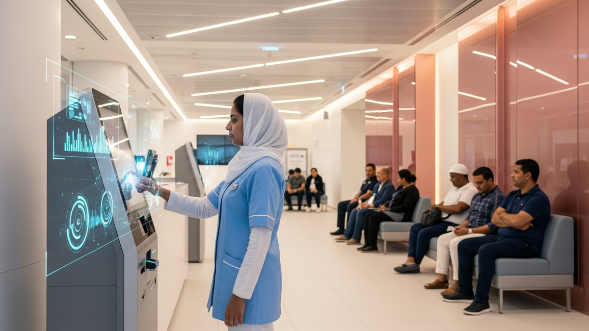 Modern UAE hospital with AI digital health management and clinical AI systems