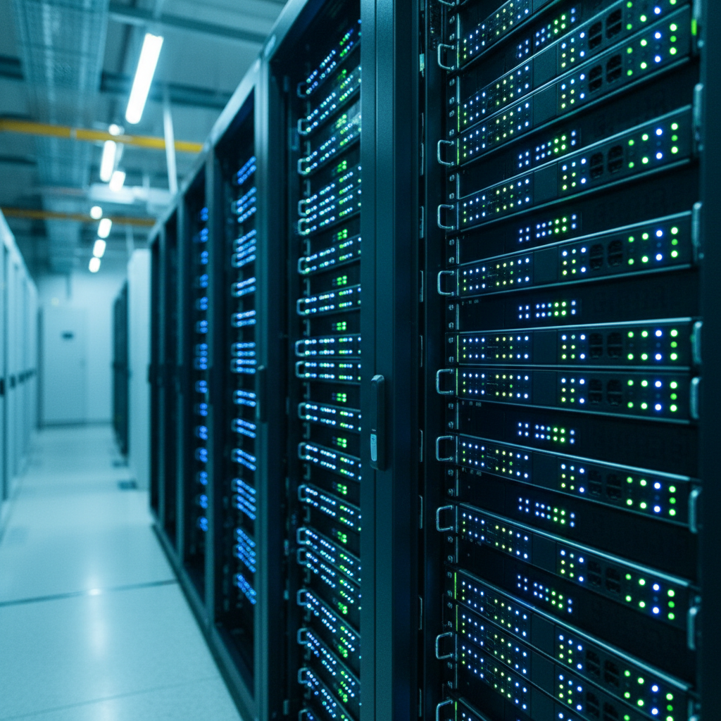 Riyadh cityscape with neon-lit tech district at dusk